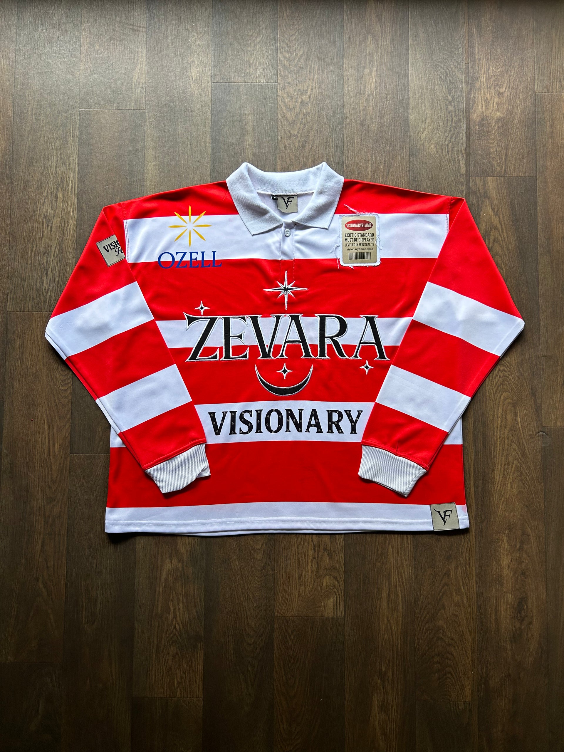Visionary Flame Varsity Red Stripe Long Sleeve T-Shirt