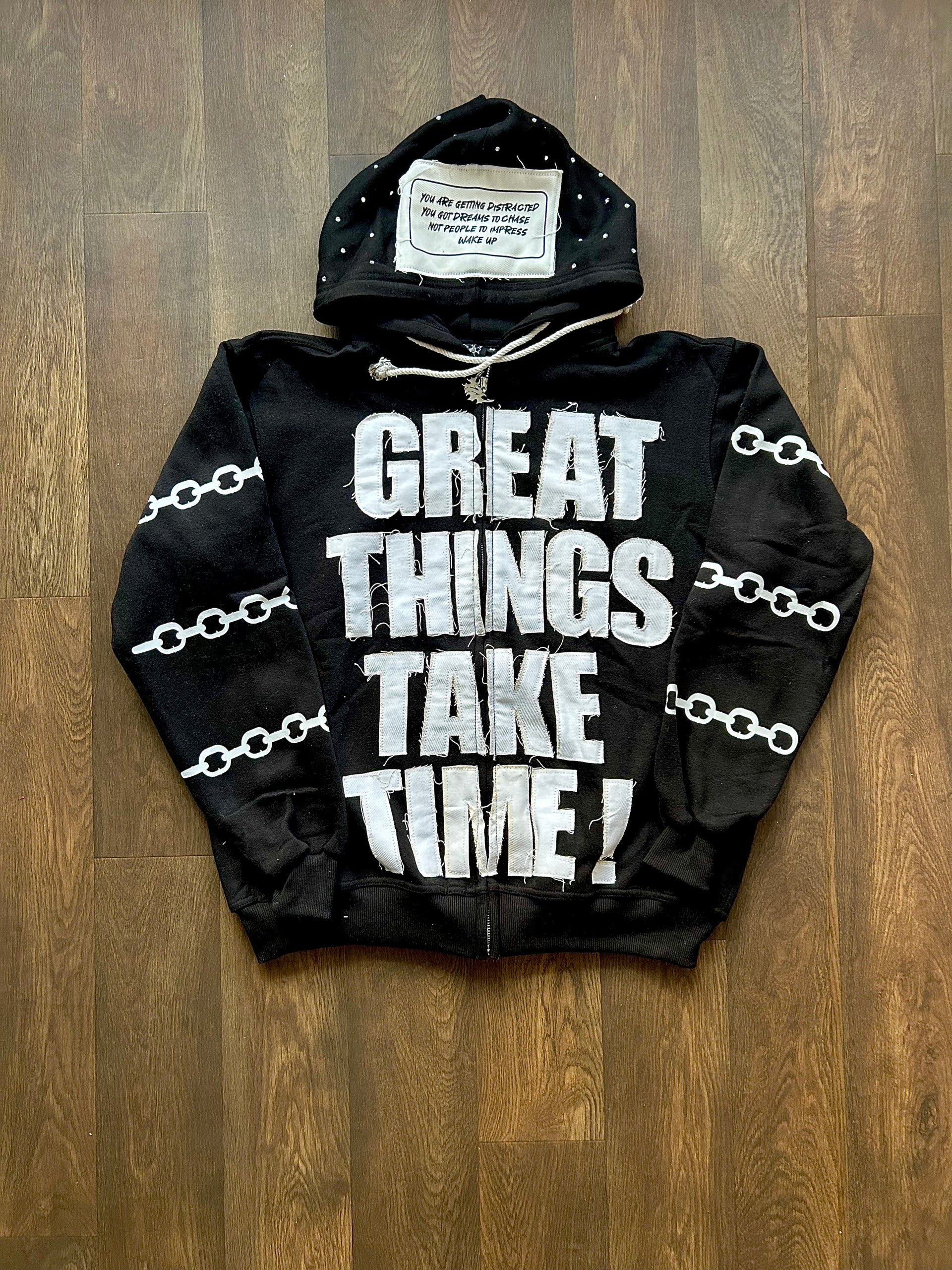 BLACK 7AM CREW HOODIES