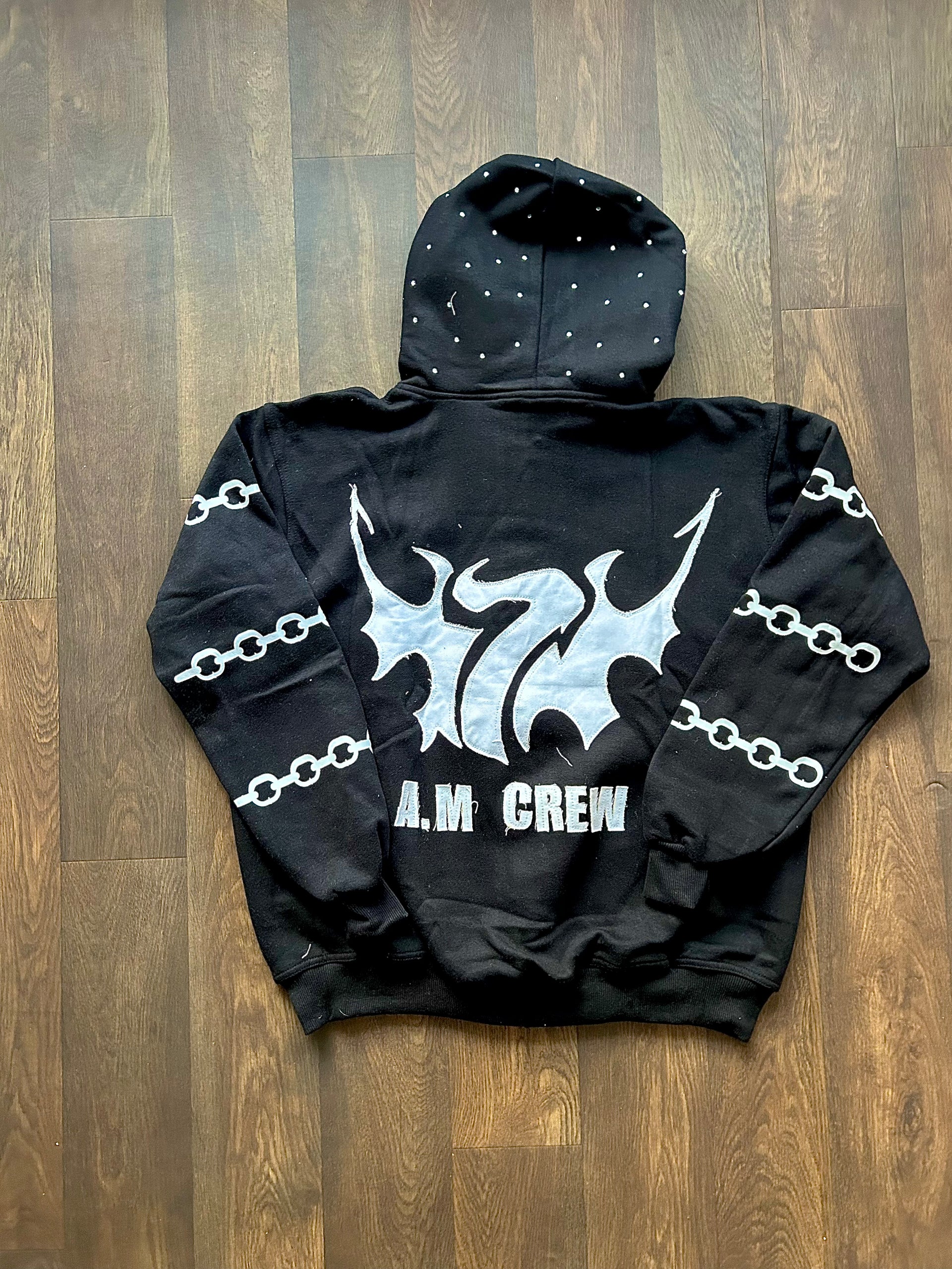 BLACK 7AM CREW HOODIES