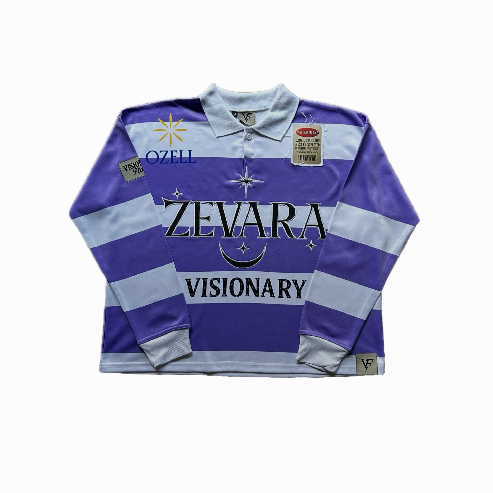 Visionary Flame Varsity Purple Stripe Long Sleeve T-Shirt