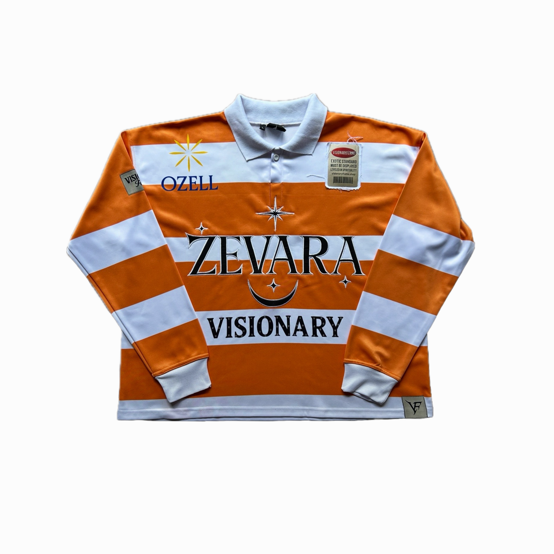 Visionary Flame Varsity Orange Stripe Long Sleeve T-Shirt