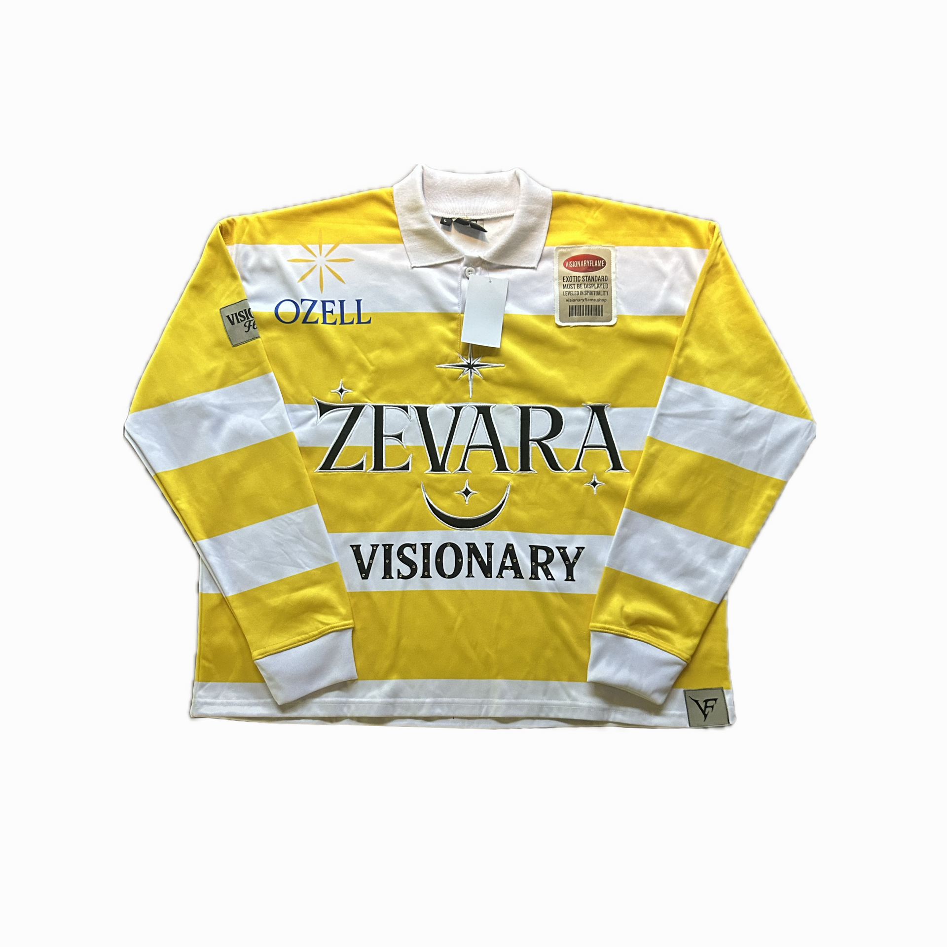 Visionary Flame Varsity Yellow Stripe Long Sleeve T-Shirt