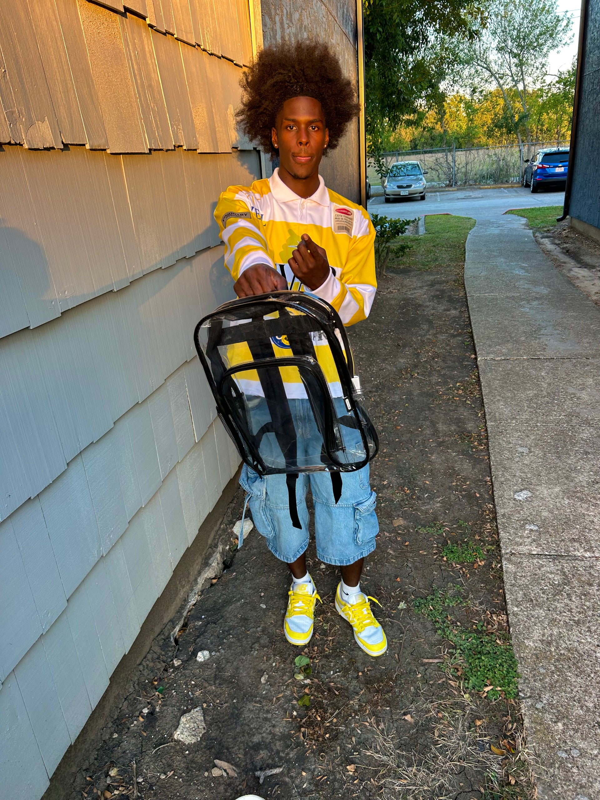 Visionary Flame Varsity Yellow Stripe Long Sleeve T-Shirt